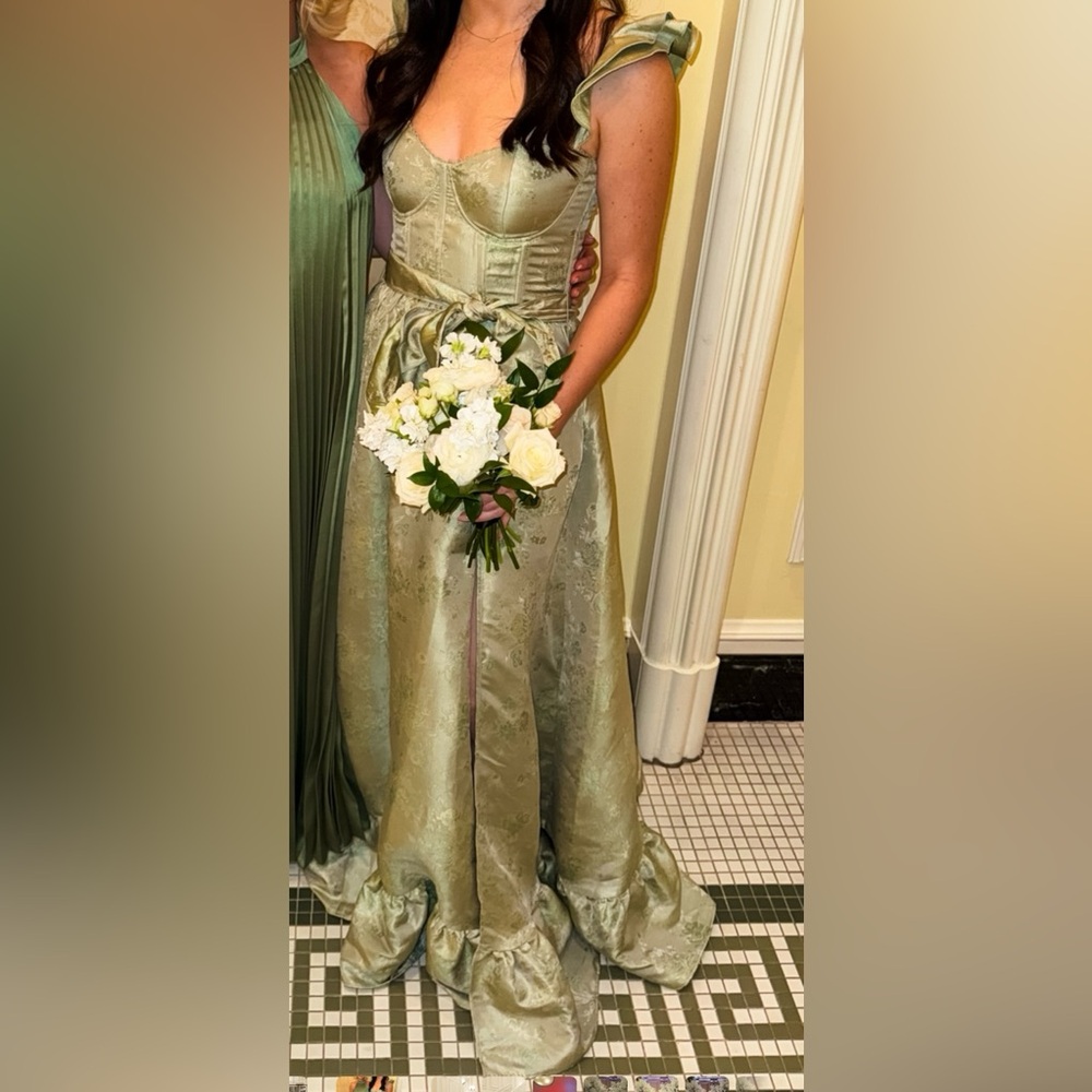 V. Chapman - The Veronica Dress in Sage Windsor Brocade